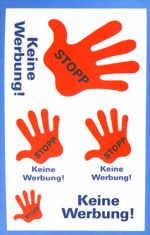 Bild von Hinweisetiketten "STOP - keine Werbung"
