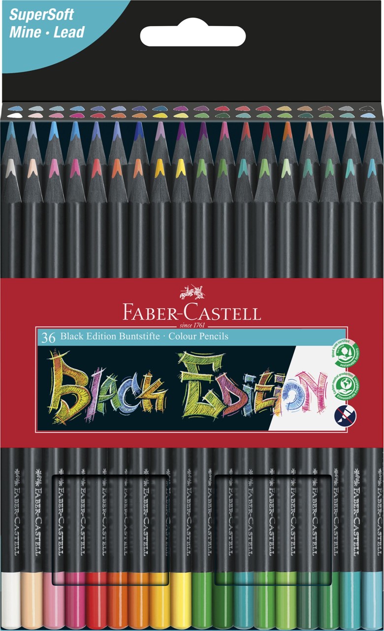 Bild von FABER-CASTELL Black Edition Buntstifte, 36er