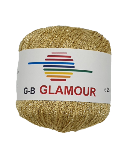 Bild von G-B Glamour Häkelgarn gold mit Glitzereffekt