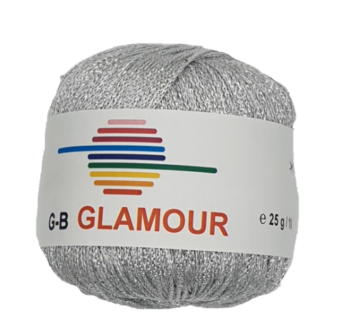 Bild von G-B Glamour Häkelgarn silber mit Glitzereffekt