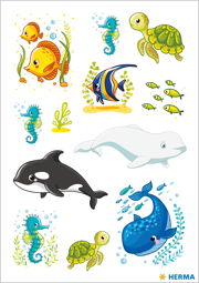 Bild von HERMA Sticker Walfamilie und Freunde