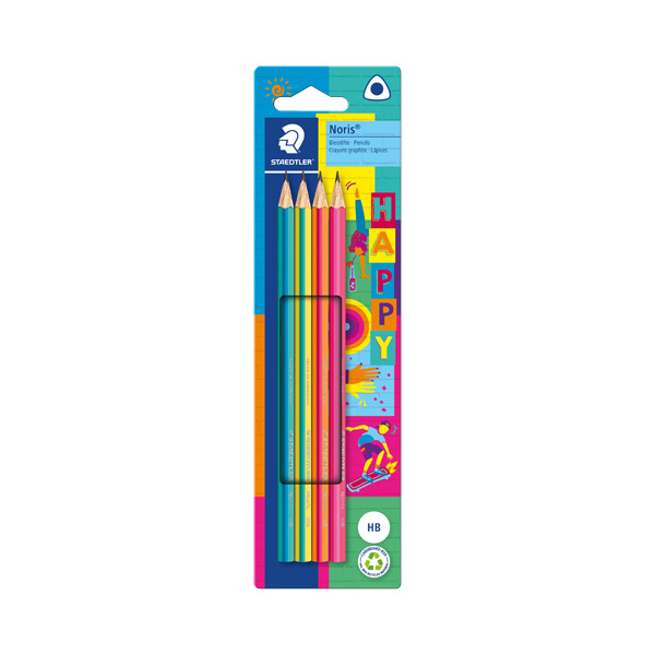 Bild von STAEDTLER® dreieckige Bleistifte Noris Happy in farbenfroher Streifung