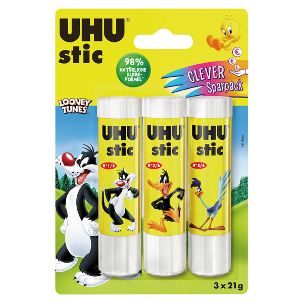 Bild von UHU Klebestift stic LOONEY TUNES, 3er Pack