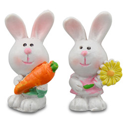 Bild von MEYCO Miniatur Hasen mit Möhre und Blume