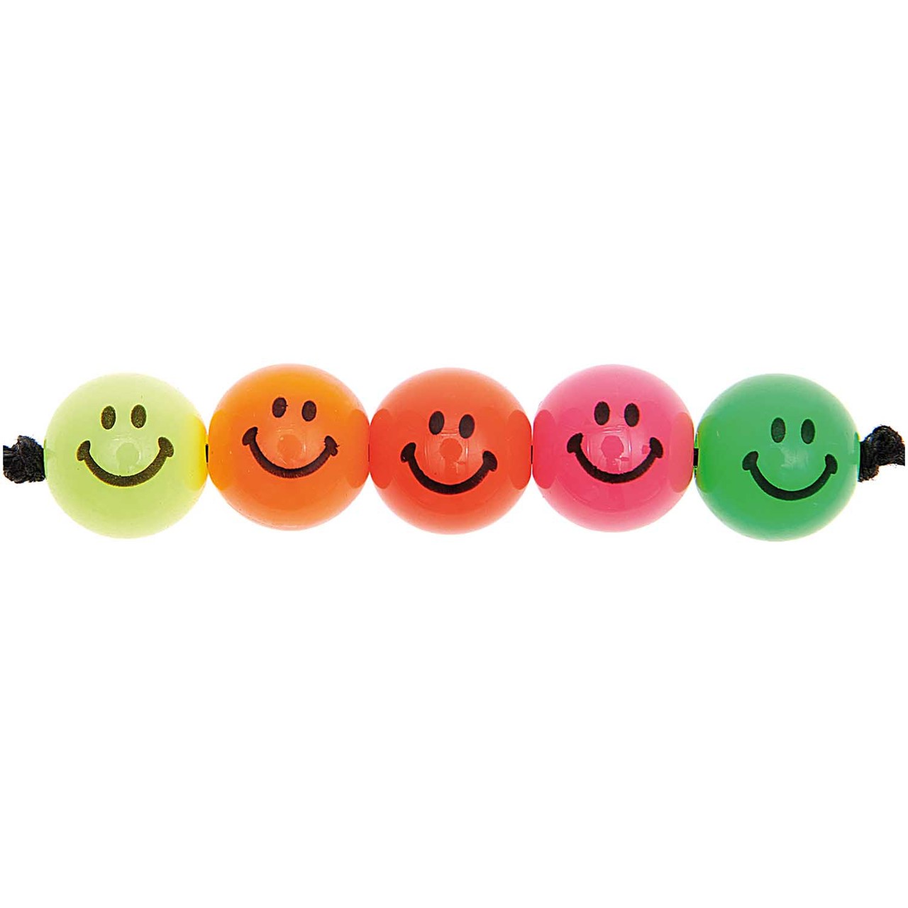 Bild von RICO DESIGN Smiley® Originals Perlen rund rainbow neon 10 mm 