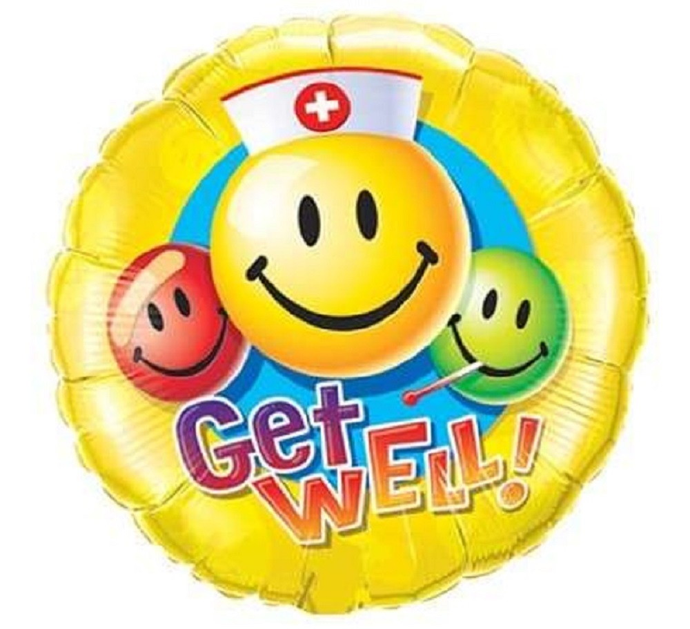 Bild von Folienballon Get Well Smiley Faces 18in/45cm