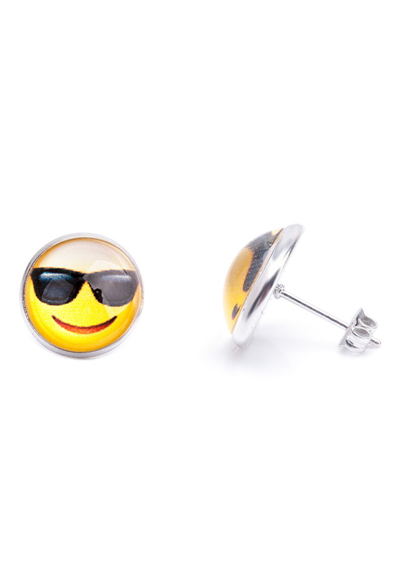 Bild von Metall Ohrstecker mit Smiley