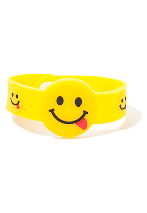 Bild von Armband gelb mit Smiley