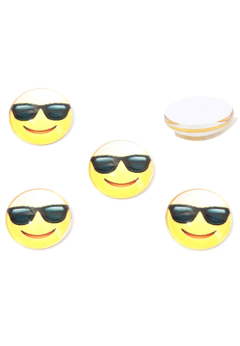 Bild von Glas Klebesteine/Cabochons rund mit Smiley Print