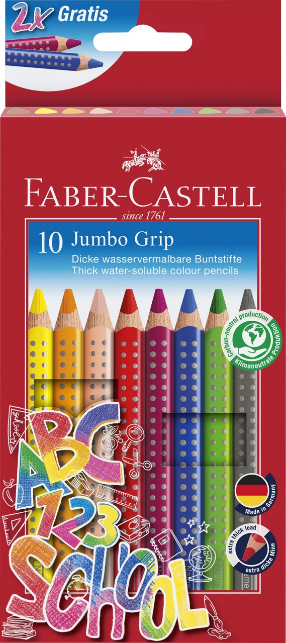 Bild von FABER-CASTELL Farbstift JUMBO GRIP Promotionetui, 10er