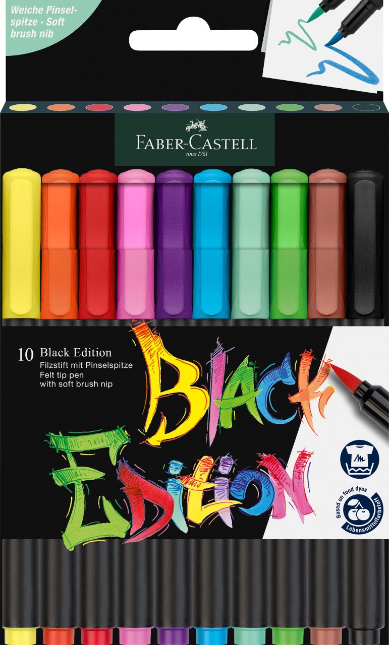 Bild von FABER-CASTELL Filzstifte Black Edition,  10er Etui