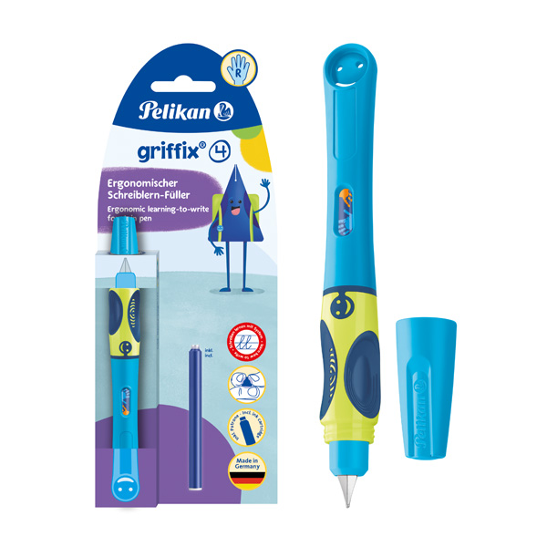 Bild von PELIKAN Füllhalter griffix® Neon Fresh Blue, für Rechtshänder