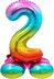 Bild von Stand-Folienballon Zahl 2 Regenbogen