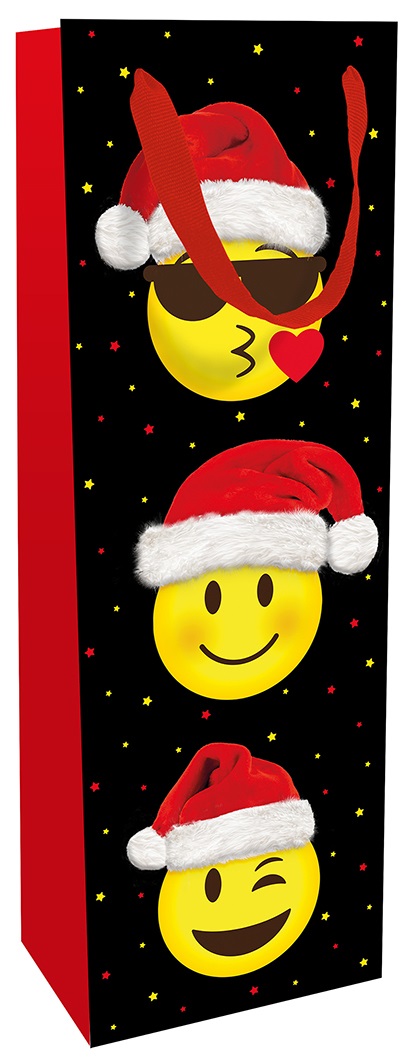 Bild von BRAUN + COMPANY Flaschentasche X-mas Smiley schwarz 