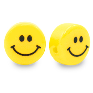 Bild von 11 mm Perlen Smiley gelb