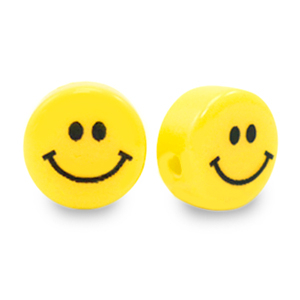 Bild von 10 mm Perlen Smiley gelb