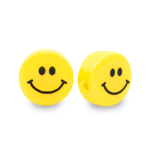 Bild von 8mm Perlen Smiley gelb