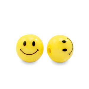 Bild von 8 mm Perlen Smiley gelb