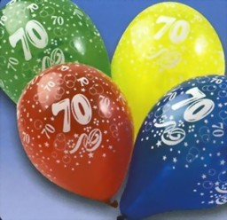 Bild von Luftballons mit Druck "70"
