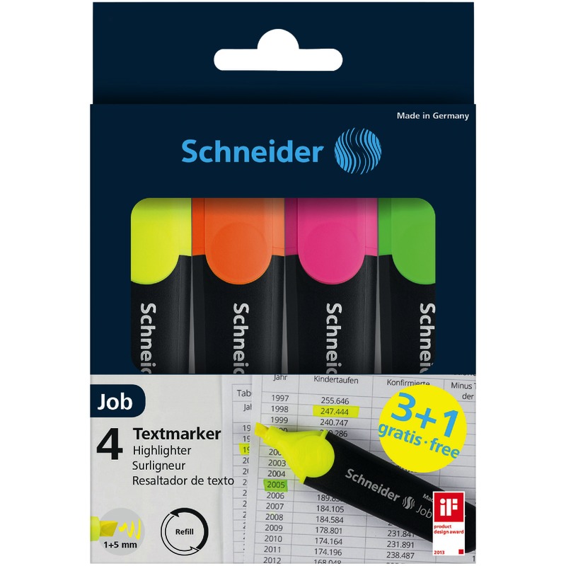 Bild von SCHNEIDER Textmarker Job Aktion 3+1 gratis