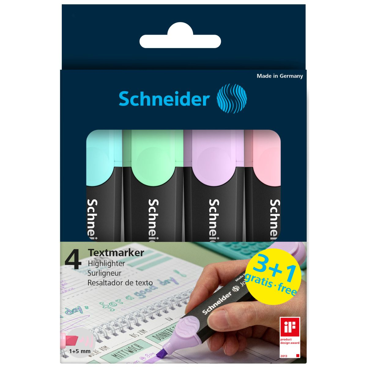 Bild von SCHNEIDER Textmarker Job Pastell Aktion 3+1 gratis