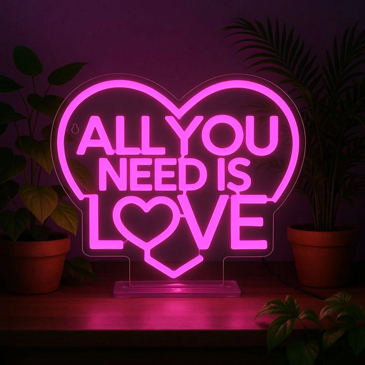 Bild von LEGAMI LED-Lampe mit Neoneffekt - All You Need is Love 