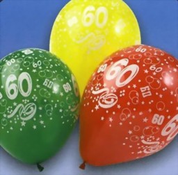 Bild von Luftballons mit Druck "60"
