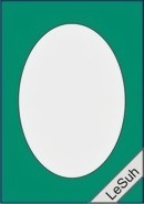 Bild von 5 Passepartoutkarten "oval" dkl.-grün 10,5 x 15 cm
