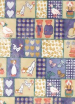 Bild von CREApop Vlies Patchwork blau (Meterware)