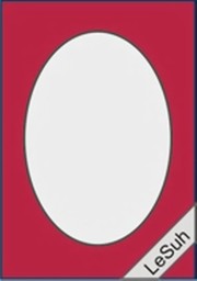 Bild von 5 Passepartoutkarten "oval" rot 10,5 x 15 cm
