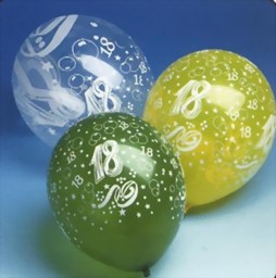 Bild von Luftballons mit Druck "18"
