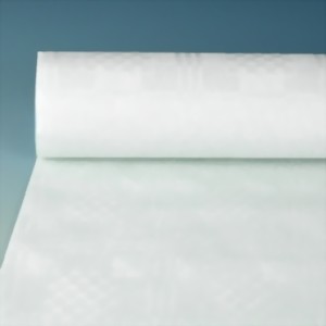 Bild von Damast-Tischtuch 1 m x 50 m weiss