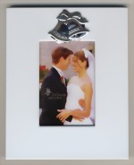 Bild von Mini "Hochzeits"-Bilderrahmen Metall weiß 
