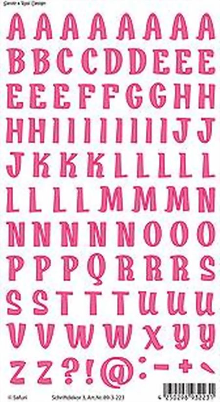 Bild von Schriftdekor 3 Pink Porzellansticker