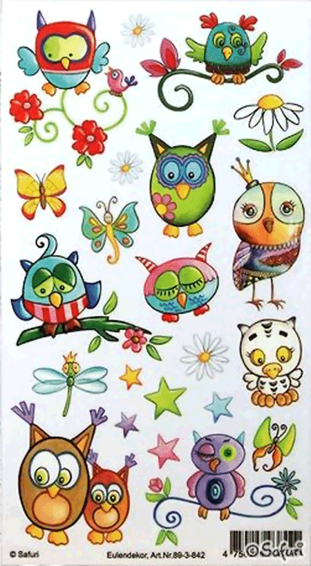 Bild von Eulendekor Porzellansticker