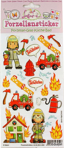 Bild von Feuerwehrdekor Porzellansticker