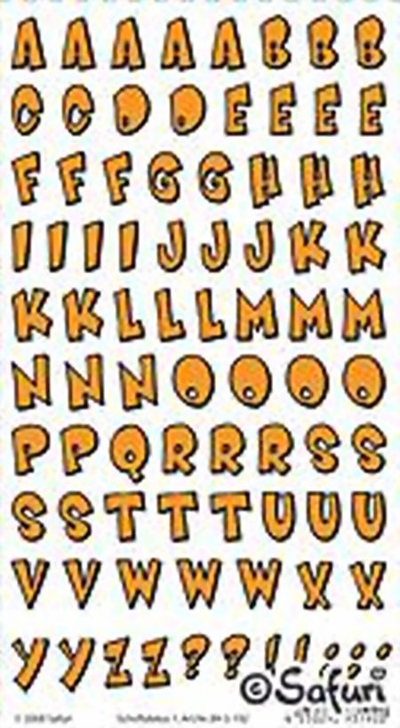 Bild von Schriftdekor 1 Orange Porzellansticker