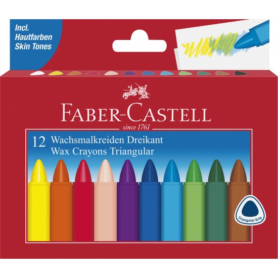 Bild von FABER-CASTELL Dreikant Wachsmalkreide