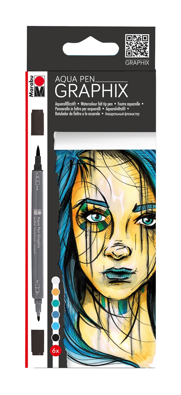 Bild von MARABU Aqua Pen GRAPHIX 6er-Sortierung „Metropolitan“