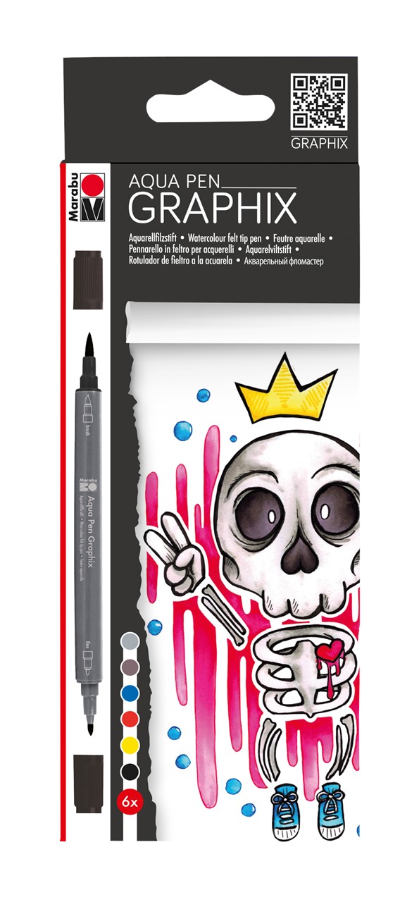 Bild von MARABU Aqua Pen GRAPHIX 6er-Sortierung „King of Bubblegum“