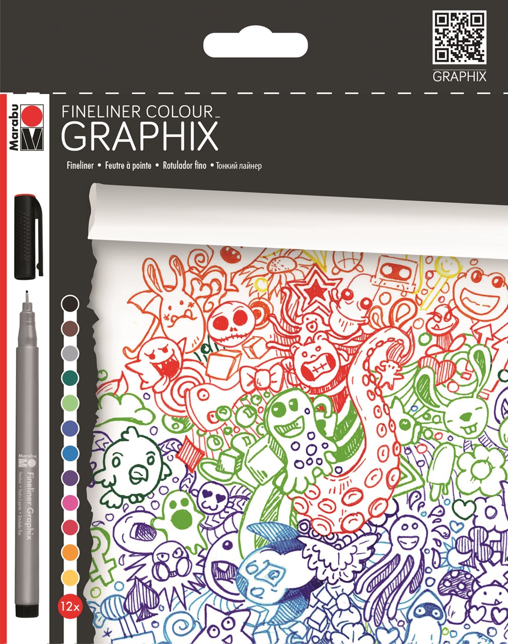 Bild von MARABU Fineliner Colour GRAPHIX 12er-Sortierung „Doodle Supreme“