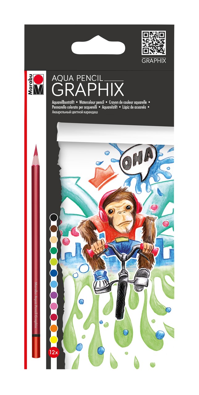 Bild von MARABU Aqua Pencil GRAPHIX FUNKY MONKEY