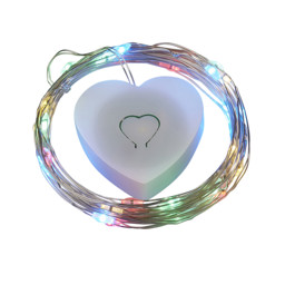 Bild von LED- Leuchtdraht mit Herzbox buntes Licht