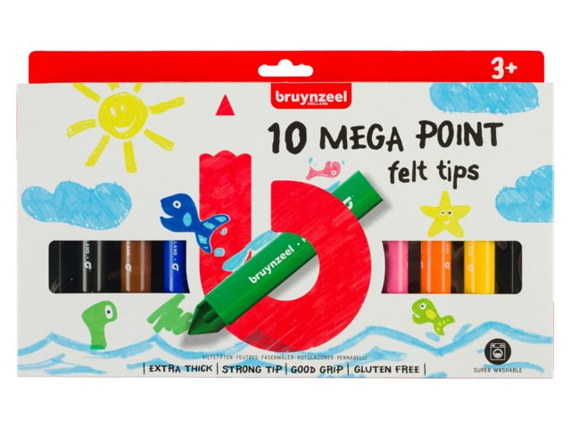 Bild von Bruynzeel Kids Fasermaler MEGA, 10er Etui