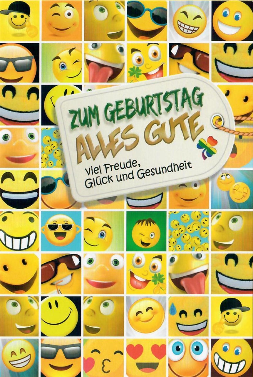 Bild von Smiley Grußkarte "zum Geburtstag alles Gute ..."