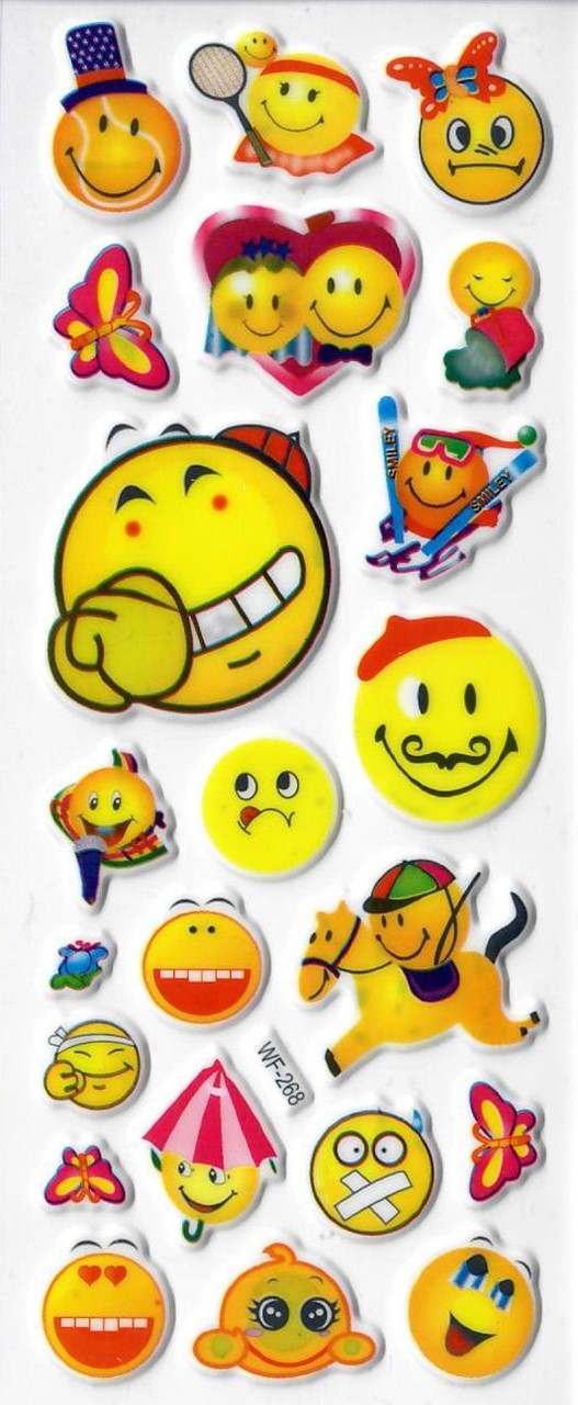 Bild von Stickerbogen "Funny Faces" Motiv 2