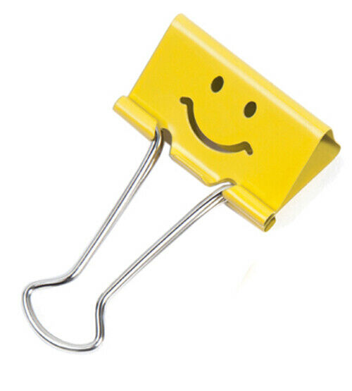 Bild von RAPESCO Foldback-Klammer Smiley gelb, 19 mm