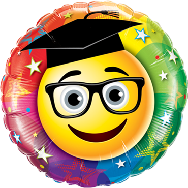 Bild von Folienballon Smiley Graduate 18in/45cm