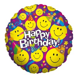 Bild von Folienballon Happy Birthday Smiley