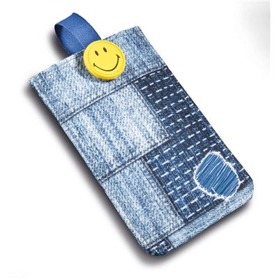 Bild von Handyhülle Smiley im Jeans-Look